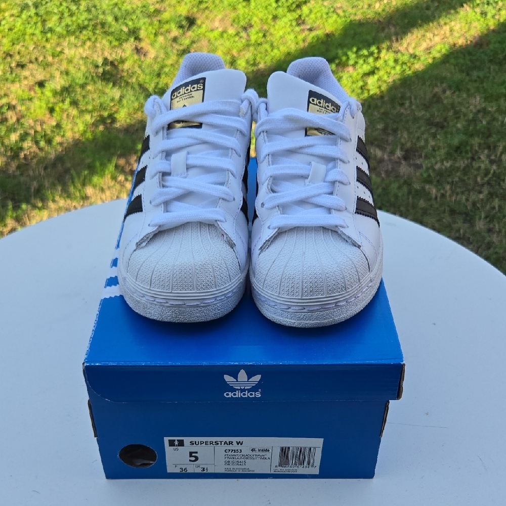 Adidas Superstar White with Black Stripes